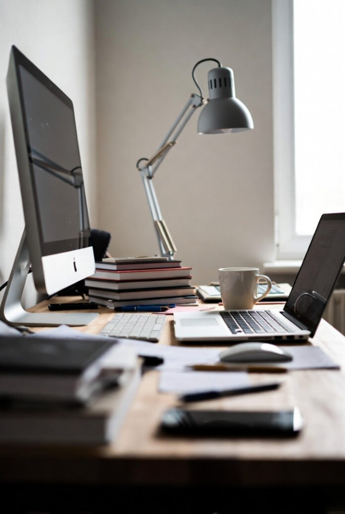 Embarrassingly disorganized desk life in full view