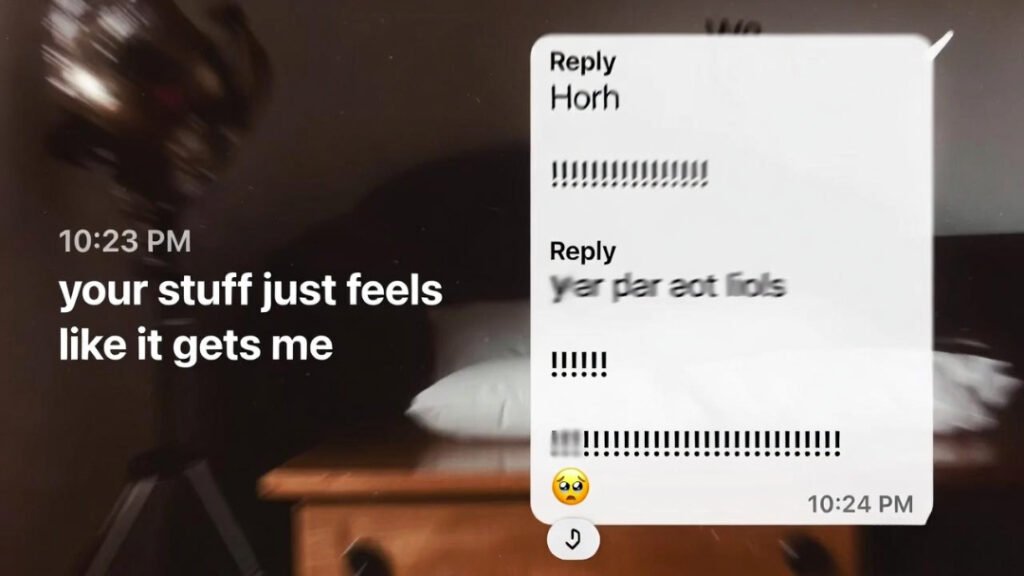 Screenshot showing overly enthusiastic reply with many ! and crying emoji to kind feedback